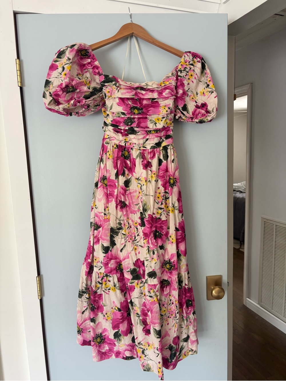 Emerson puff sleeve midi dress Abercrombie